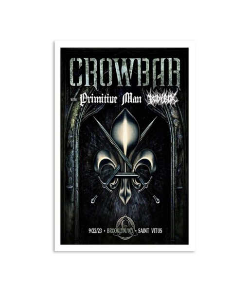 Crowbar Rules September 22 Saint Vitus Brooklyn, NY Tour 2023 Poster