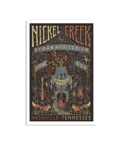Nashville, TN September 4, 5 & 6, 2023 Nickel Creek Tour Poster