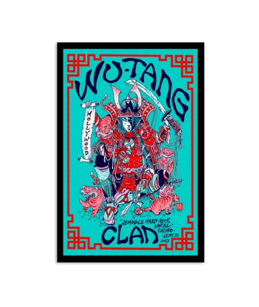 Wu Tang Clan Show Poster Hollywood, FL 09/22/2023