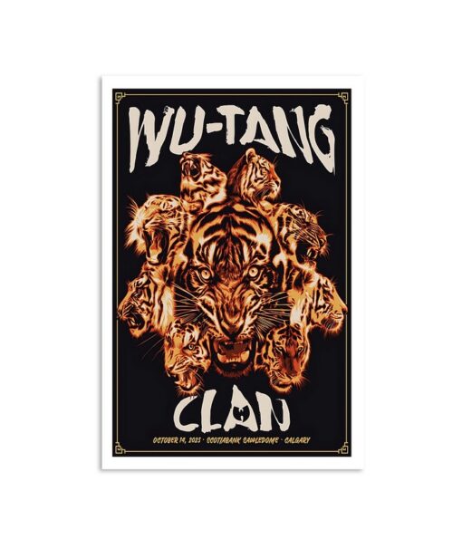 Wu Tang Clan Scotiabank Saddledome 10.14.23 Calgary Tour Poster